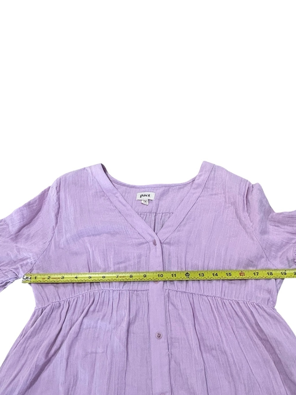 Pact Midi Dress Sz M Tiered Button-Front Flowy Organic Cotton Cottagecore Boho - Picture 13 of 14